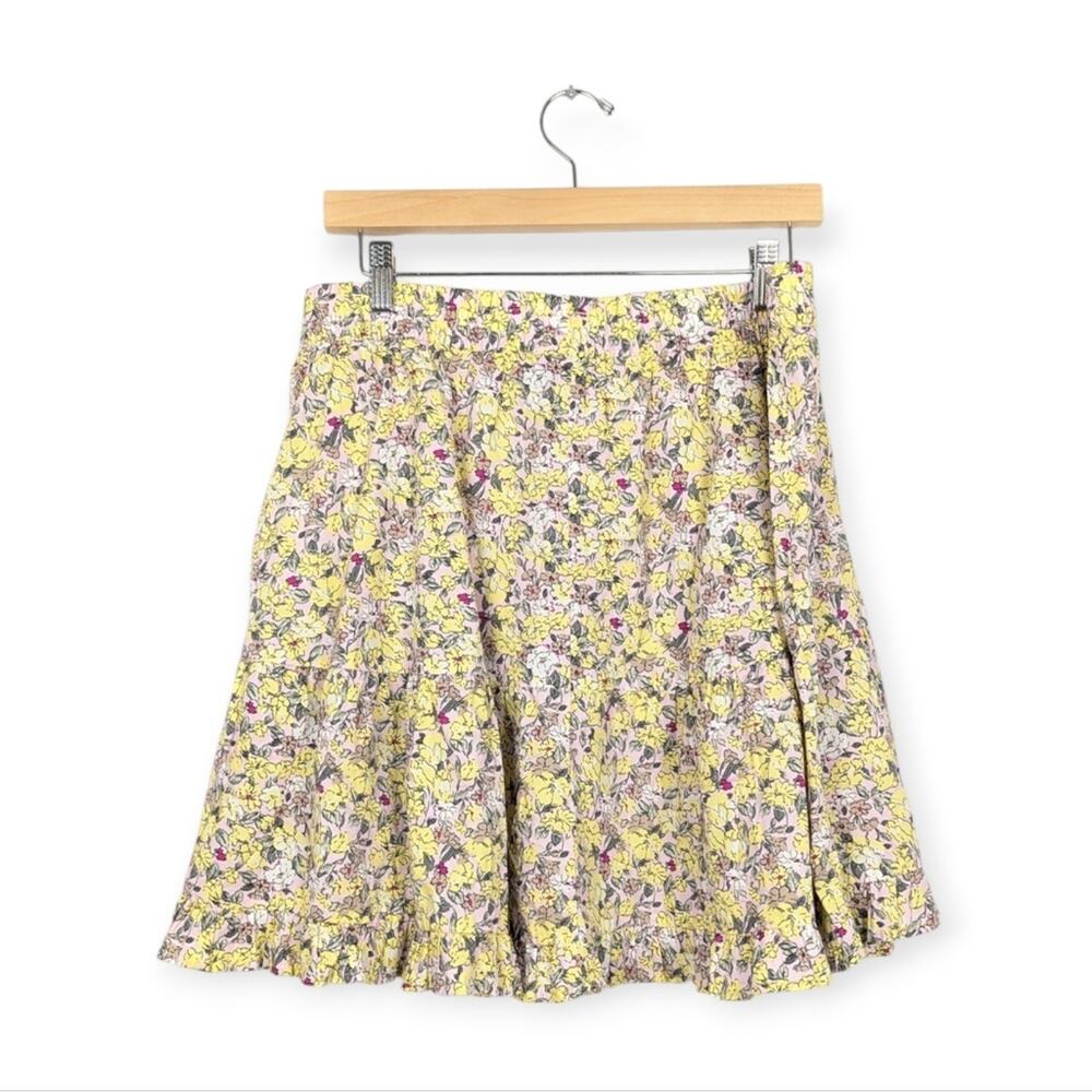 NWT Vero Moda Joa Lilac Yellow Floral Print High Waisted Short Skirt Size XL - Picture 2 of 8